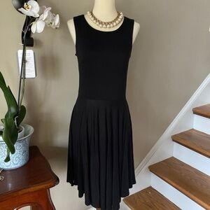 Loft Black Sleevless Knit  Skater Dress XS